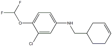 3-chloro-N-(cyclohex-3-en-1-ylmethyl)-4-(difluoromethoxy)aniline Struktur