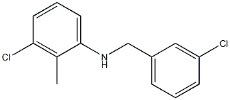 3-chloro-N-[(3-chlorophenyl)methyl]-2-methylaniline Struktur