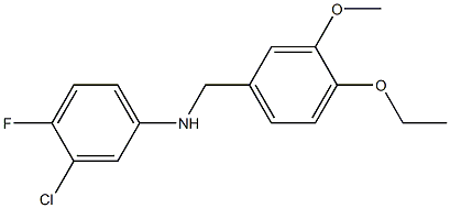 3-chloro-N-[(4-ethoxy-3-methoxyphenyl)methyl]-4-fluoroaniline Struktur