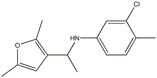 3-chloro-N-[1-(2,5-dimethylfuran-3-yl)ethyl]-4-methylaniline Struktur