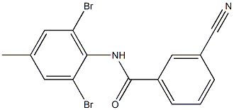 3-cyano-N-(2,6-dibromo-4-methylphenyl)benzamide Struktur