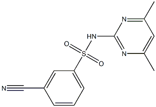 3-cyano-N-(4,6-dimethylpyrimidin-2-yl)benzene-1-sulfonamide Struktur