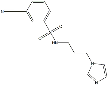 3-cyano-N-[3-(1H-imidazol-1-yl)propyl]benzene-1-sulfonamide Struktur