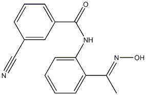 3-cyano-N-{2-[(1E)-N-hydroxyethanimidoyl]phenyl}benzamide Struktur