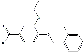 3-ethoxy-4-[(2-fluorophenyl)methoxy]benzoic acid Struktur