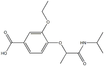 3-ethoxy-4-[1-(propan-2-ylcarbamoyl)ethoxy]benzoic acid Struktur