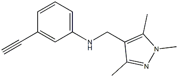 3-ethynyl-N-[(1,3,5-trimethyl-1H-pyrazol-4-yl)methyl]aniline Struktur