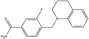 3-fluoro-4-(1,2,3,4-tetrahydroquinolin-1-ylmethyl)benzene-1-carbothioamide Struktur