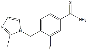 3-fluoro-4-[(2-methyl-1H-imidazol-1-yl)methyl]benzenecarbothioamide Struktur