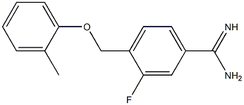 3-fluoro-4-[(2-methylphenoxy)methyl]benzenecarboximidamide Struktur