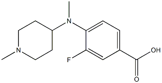 3-fluoro-4-[methyl(1-methylpiperidin-4-yl)amino]benzoic acid Struktur