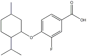 3-fluoro-4-{[5-methyl-2-(propan-2-yl)cyclohexyl]oxy}benzoic acid Struktur