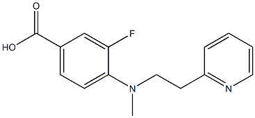 3-fluoro-4-{methyl[2-(pyridin-2-yl)ethyl]amino}benzoic acid Struktur