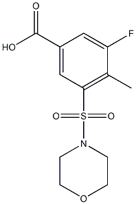 3-fluoro-4-methyl-5-(morpholin-4-ylsulfonyl)benzoic acid Struktur