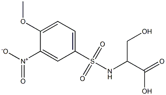 3-hydroxy-2-[(4-methoxy-3-nitrobenzene)sulfonamido]propanoic acid Struktur