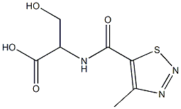 3-hydroxy-2-[(4-methyl-1,2,3-thiadiazol-5-yl)formamido]propanoic acid Struktur