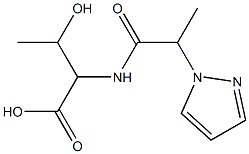 3-hydroxy-2-[2-(1H-pyrazol-1-yl)propanamido]butanoic acid Struktur