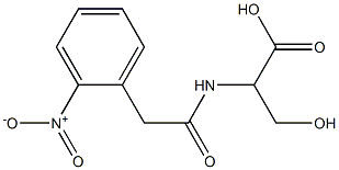 3-hydroxy-2-{[(2-nitrophenyl)acetyl]amino}propanoic acid Struktur