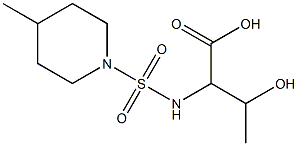 3-hydroxy-2-{[(4-methylpiperidine-1-)sulfonyl]amino}butanoic acid Struktur