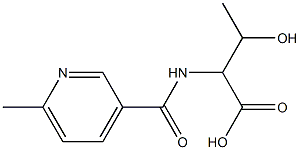 3-hydroxy-2-{[(6-methylpyridin-3-yl)carbonyl]amino}butanoic acid Struktur