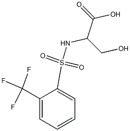 3-hydroxy-2-{[2-(trifluoromethyl)benzene]sulfonamido}propanoic acid Struktur