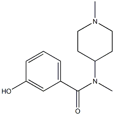 3-hydroxy-N-methyl-N-(1-methylpiperidin-4-yl)benzamide Struktur