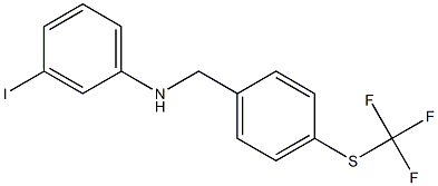 3-iodo-N-({4-[(trifluoromethyl)sulfanyl]phenyl}methyl)aniline Struktur