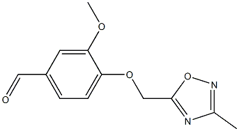 3-methoxy-4-[(3-methyl-1,2,4-oxadiazol-5-yl)methoxy]benzaldehyde Struktur