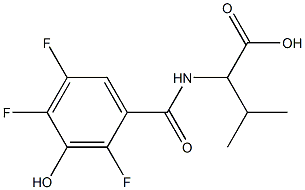 3-methyl-2-[(2,4,5-trifluoro-3-hydroxyphenyl)formamido]butanoic acid Struktur