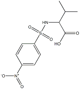 3-methyl-2-[(4-nitrobenzene)sulfonamido]butanoic acid Struktur