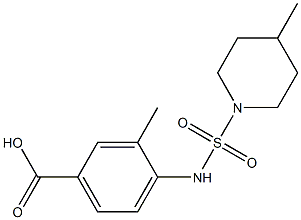 3-methyl-4-{[(4-methylpiperidine-1-)sulfonyl]amino}benzoic acid Struktur