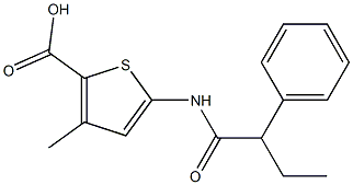 3-methyl-5-(2-phenylbutanamido)thiophene-2-carboxylic acid Struktur