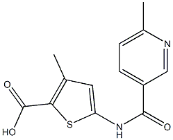 3-methyl-5-{[(6-methylpyridin-3-yl)carbonyl]amino}thiophene-2-carboxylic acid Struktur