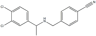 4-({[1-(3,4-dichlorophenyl)ethyl]amino}methyl)benzonitrile Struktur