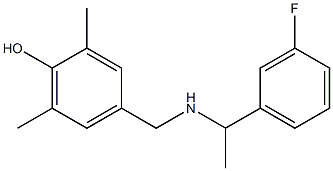 4-({[1-(3-fluorophenyl)ethyl]amino}methyl)-2,6-dimethylphenol Struktur