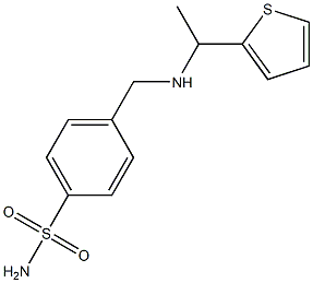 4-({[1-(thiophen-2-yl)ethyl]amino}methyl)benzene-1-sulfonamide Struktur