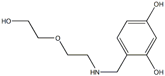 4-({[2-(2-hydroxyethoxy)ethyl]amino}methyl)benzene-1,3-diol Struktur