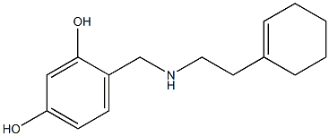 4-({[2-(cyclohex-1-en-1-yl)ethyl]amino}methyl)benzene-1,3-diol Struktur