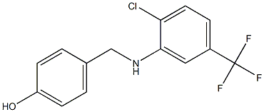 4-({[2-chloro-5-(trifluoromethyl)phenyl]amino}methyl)phenol Struktur