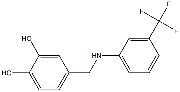 4-({[3-(trifluoromethyl)phenyl]amino}methyl)benzene-1,2-diol Struktur