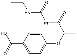 4-({1-[(ethylcarbamoyl)amino]-1-oxopropan-2-yl}oxy)benzoic acid Struktur