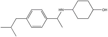 4-({1-[4-(2-methylpropyl)phenyl]ethyl}amino)cyclohexan-1-ol Struktur