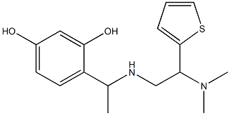 4-(1-{[2-(dimethylamino)-2-(thiophen-2-yl)ethyl]amino}ethyl)benzene-1,3-diol Struktur