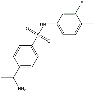 4-(1-aminoethyl)-N-(3-fluoro-4-methylphenyl)benzene-1-sulfonamide Struktur