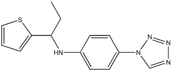 4-(1H-1,2,3,4-tetrazol-1-yl)-N-[1-(thiophen-2-yl)propyl]aniline Struktur