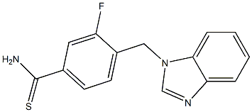 4-(1H-benzimidazol-1-ylmethyl)-3-fluorobenzenecarbothioamide Struktur