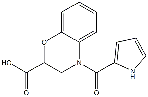 4-(1H-pyrrol-2-ylcarbonyl)-3,4-dihydro-2H-1,4-benzoxazine-2-carboxylic acid Struktur