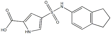 4-(2,3-dihydro-1H-inden-5-ylsulfamoyl)-1H-pyrrole-2-carboxylic acid Struktur