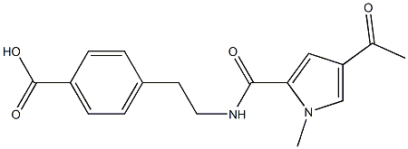 4-(2-{[(4-acetyl-1-methyl-1H-pyrrol-2-yl)carbonyl]amino}ethyl)benzoic acid Struktur