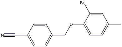 4-(2-bromo-4-methylphenoxymethyl)benzonitrile Struktur